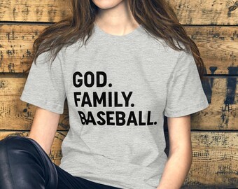 God Family Baseball T-Shirt | Baseball Game Day T Shirt | Baseball Tee | Baseball Mom Shirt | Baseball Mama Shirt | Baseball Coach Shirt