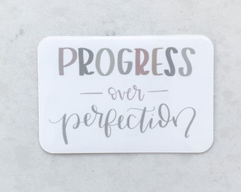 Progress Over Perfection Sticker | Vision Board Stickers | Waterproof Sticker | Motivational Sticker | Gift for Creatives | NaNoWriMo