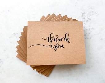 Thank You Cards Cursive Thank You Card Pack Cute Thank You Card Thank You Cards Thankful For You Cards With Blank Envelopes Grateful Card