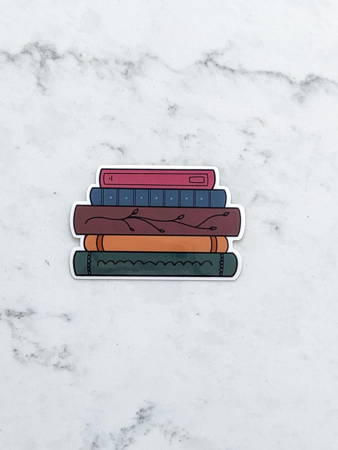 Book Stack Sticker | Clear Back | Waterproof Sticker | Sticker for Book ...