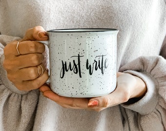 Just Write Campfire Mug NaNoWriMo Gifts for Writers Journalist Gift Author Gift English Major Gift Published Author Journalism Gift