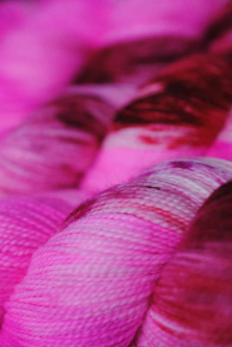Pink Craze SW 75/25 Merino/Nylon Blend Yarn image 2