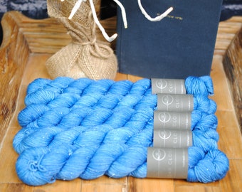 Egyptian Blue 75/20/5 Merino/Nylon/Stellina Blend Yarn