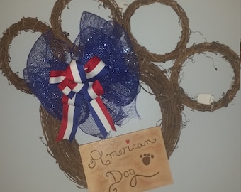 Paw print twig wreath