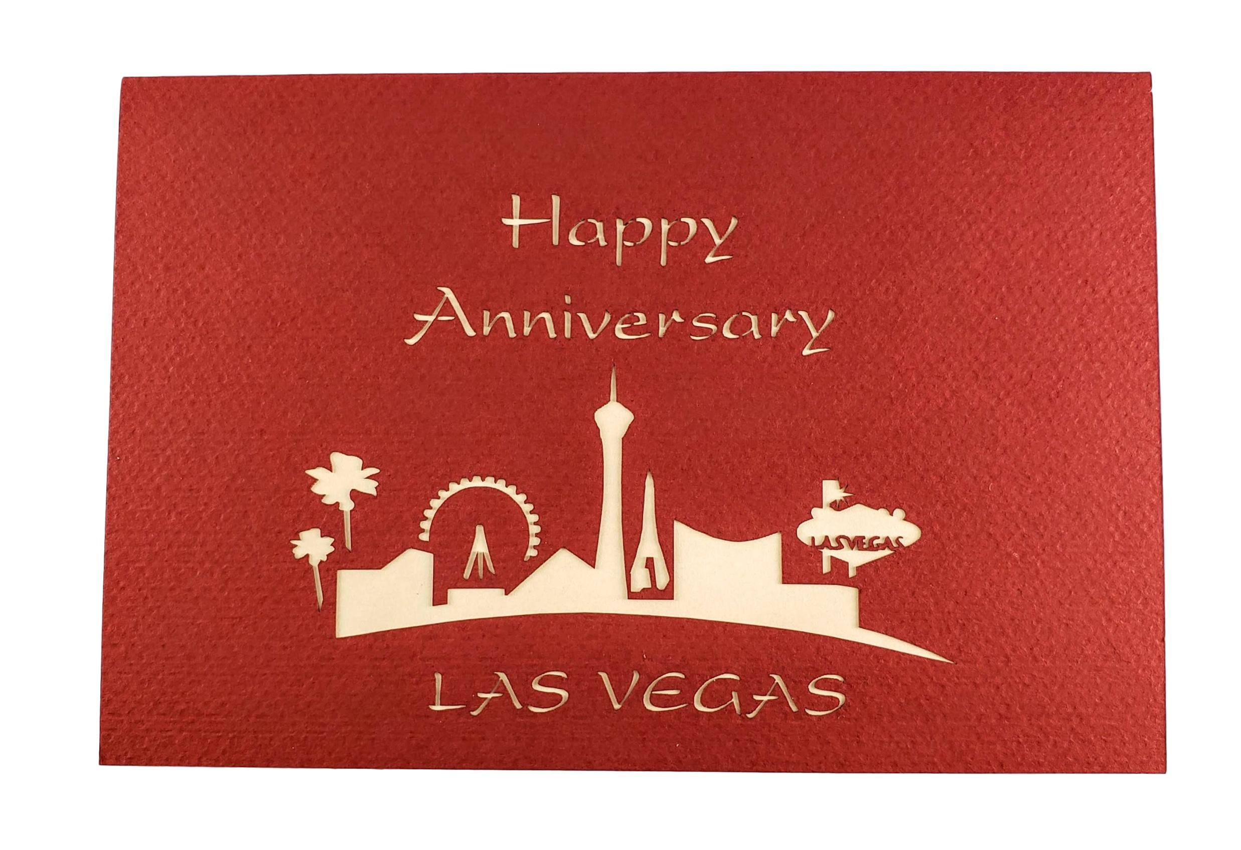 Happy Anniversary Las Vegas 3D Pop Up Greeting Card Cute Etsy