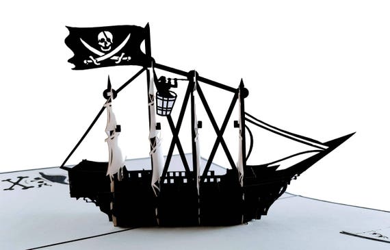Birthday Anniversary,Occasions 3D Pop Up Viking// Pirate Ship Card Thank you