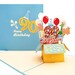 Happy 90th Birthday Blue Party Box 3D Pop Up Greeting Card- 90th Birthday Gift, 90th Birthday Ideas, Cool, Unique, Celebration, Awesome, Fun