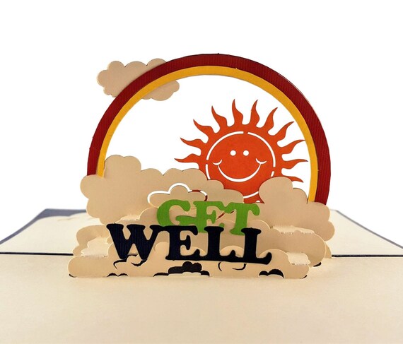 Sunshine Get Well Soon Pop Up Greeting Cards Feel Better Soon Etsy