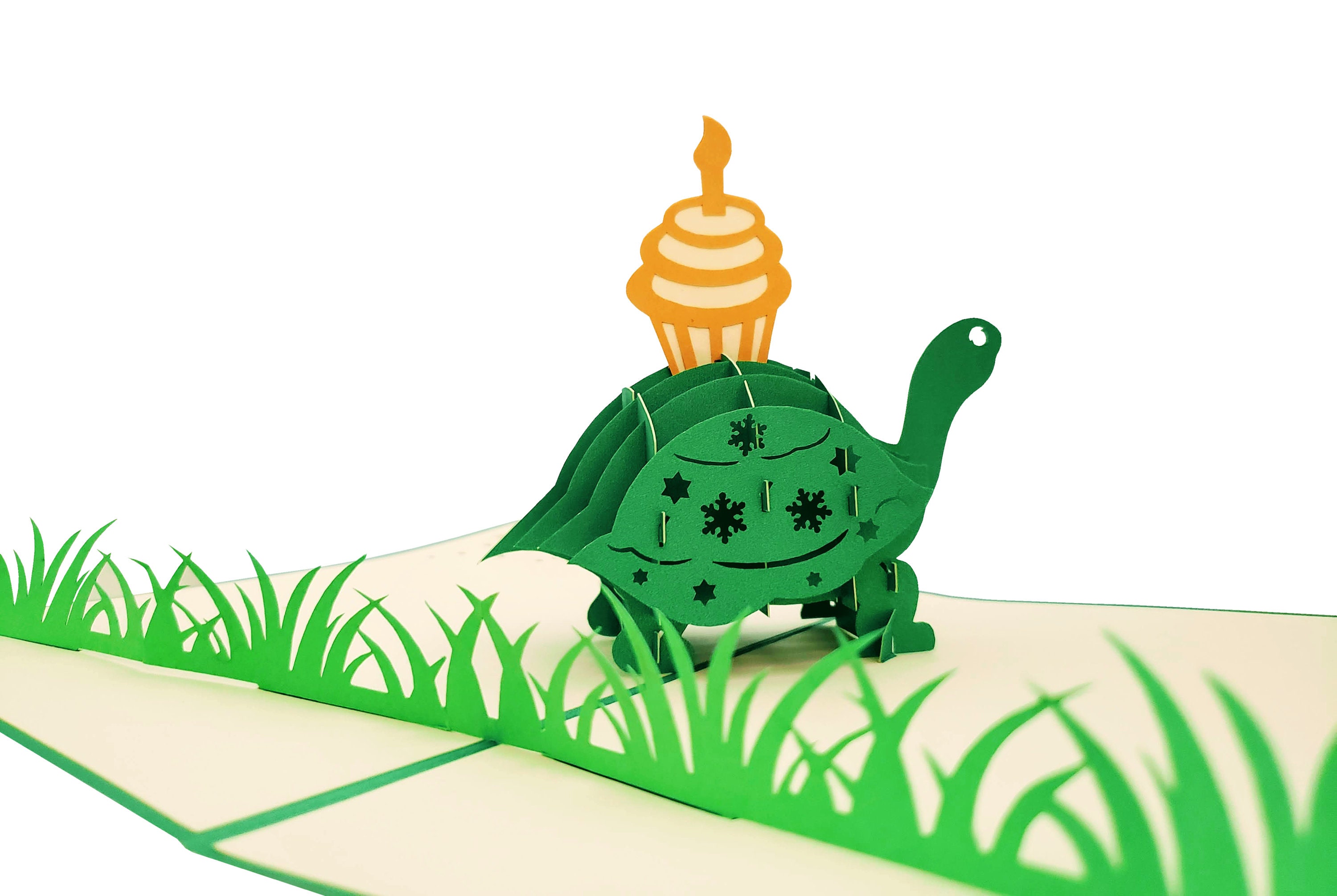 Turtle With Cupcake Birthday 3D Pop Up Greeting Card Funny Etsy