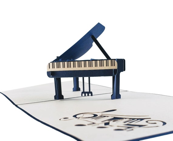 Elegant Grand Piano 3D Pop up Greeting Card Birthday, Anniversary