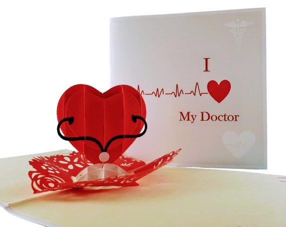 Einzigartige Herz Ich Mein Arzt 3d Pop Up Karte Danke Alles Etsy