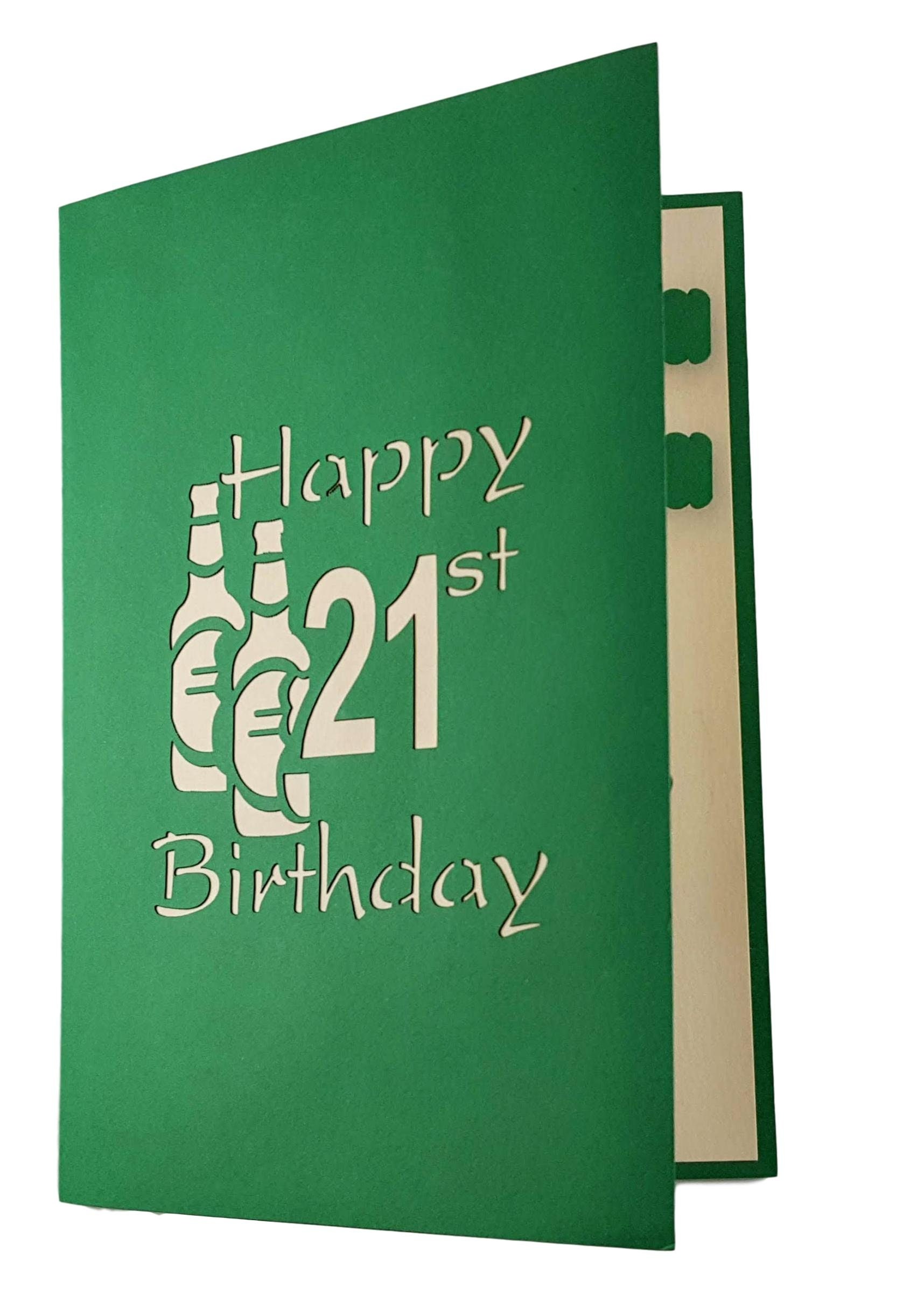 Happy 21st Beer Birthday 3D Pop up Card Cheer Awesome - Etsy