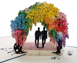 Gay Rainbow Wisteria Flower Greeting Card
