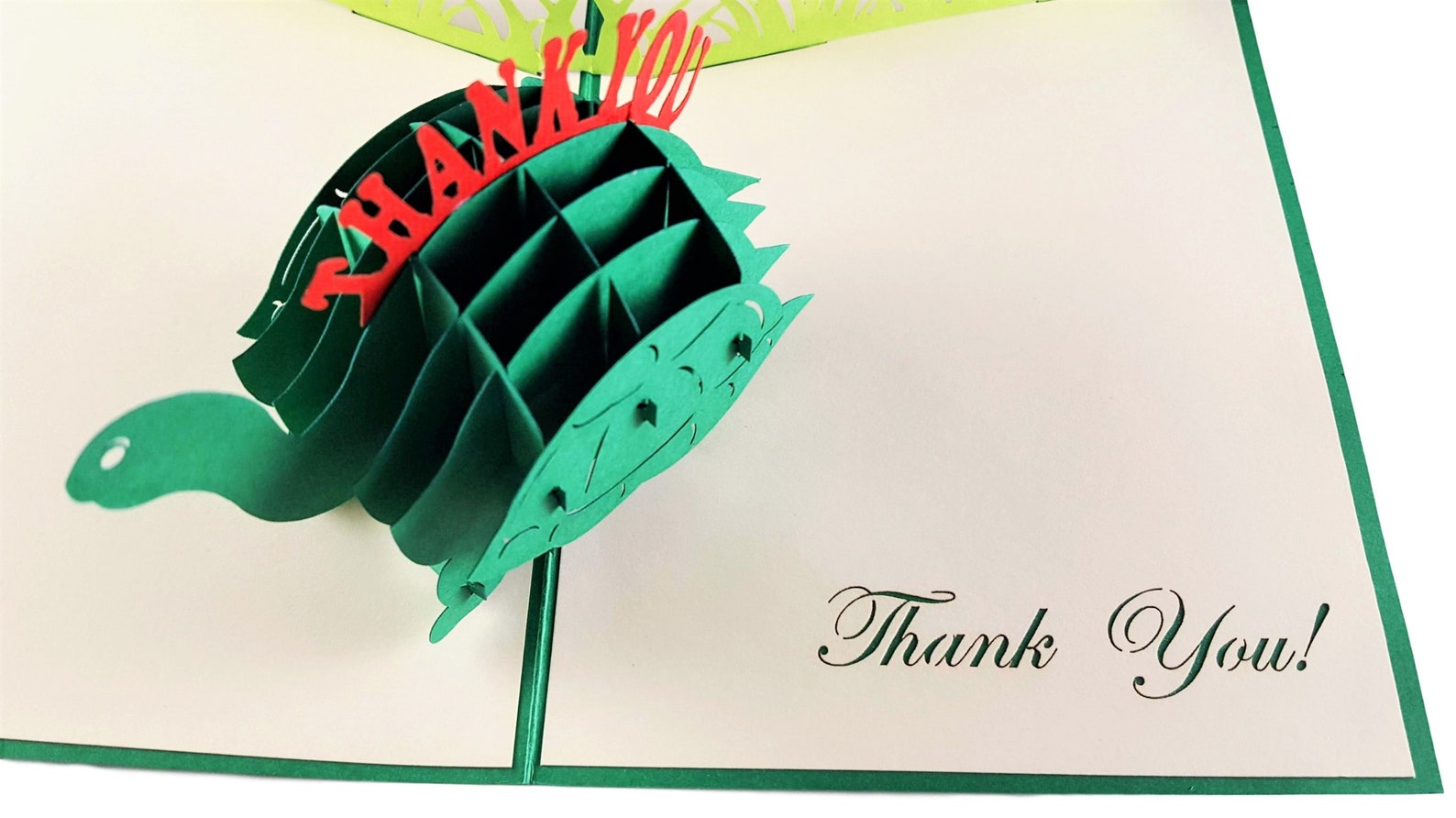 Cute Turtle Thank You 3D Pop Up Greeting Card Funny Animals Etsy