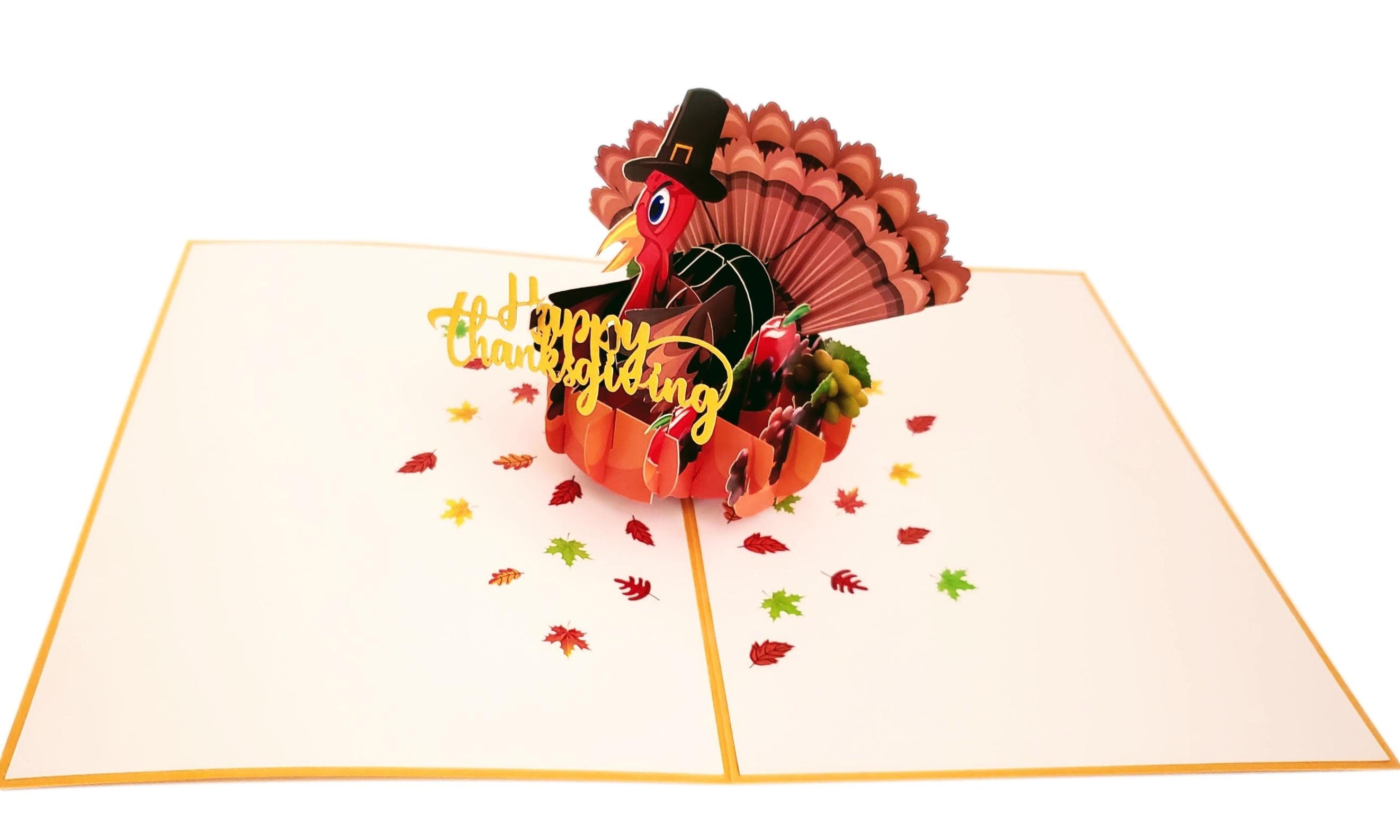 1pc Carte De Voeux 3D Pop Up Thanksgiving Carte De Boîte Pop
