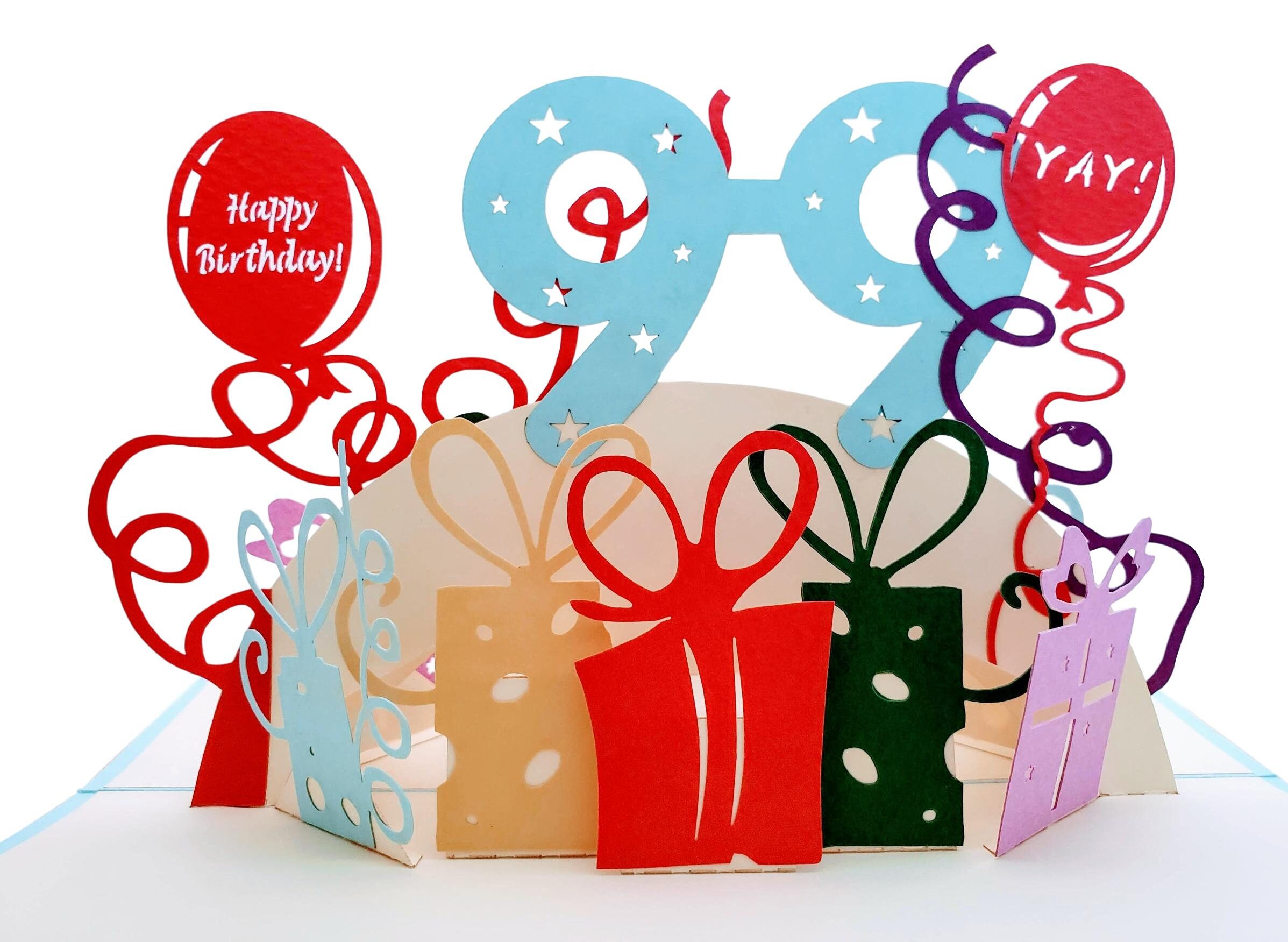 Happy 99th Birthday With Lots of Presents 3D Pop up Card | Etsy