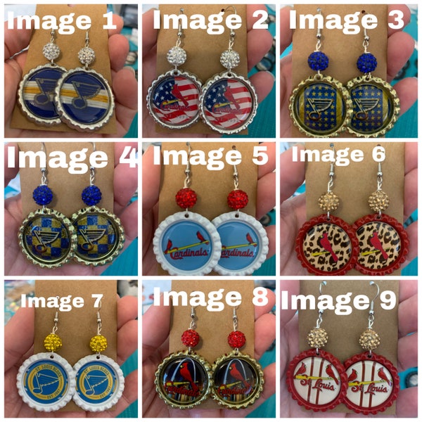 St. Louis cards and blues earrings