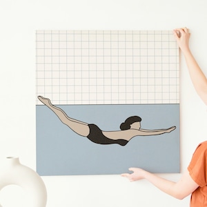 Swimming girl in the swimming pool Poster, Art Print, Swimmer Wall Art, Swim Poster, Swimmer, Diver, Poster, PNG, Download, Printable