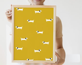 Dachshund Dog Art Print: Simple Illustration (Digital Download)