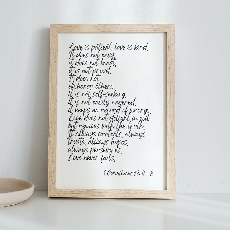 Love is Patient Bible Verse Print: 1 Corinthians 13 (digital Download ...