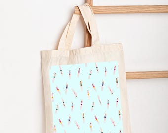 Artistic Swimmers Cotton Canvas Tote Bag, Reusable Shopping Bag