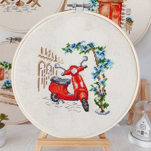 VESPA - PDF file instant download - modern counted cross stitch pattern - Artmishka Cross Stitch. Designer Anna Gutova.