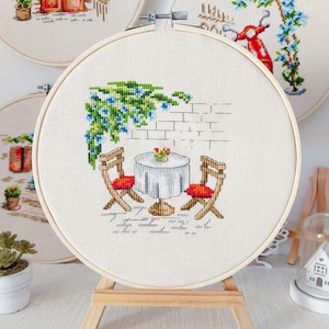 ROMAN CAFE - PDF file instant download - modern counted cross stitch pattern - Artmishka Cross Stitch. Designer Anna Gutova.