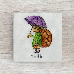 Patrón Punto de Cruz Tortuga - Patrón PDF - Alfabeto animal divertido ABC - Punto de Cruz Bebé - Cartas Punto de Cruz - Artmishka