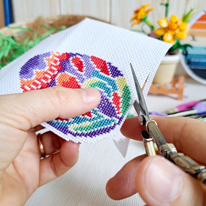 Easter Eggs Cross Stitch Pattern - Set of 6 Whimsical Festive Ornaments ...