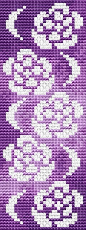 Set Of 3 Cross Stitch Bookmark Pattern In Assisi Style Floral Motifs 