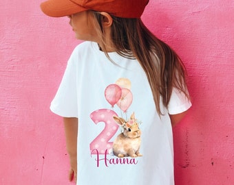 2nd Birthday Shirt Personalizable Shirt With Birthday Year And Name Cute Bunny Cute Birthday Shirt First Birthday Shirt Toddler Birthday