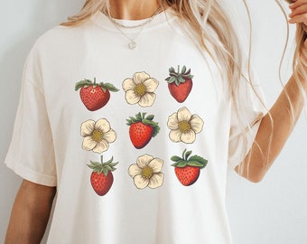 Strawberry Shirt Strawberry TShirt Botanical Shirt Fruit Hoodie Strawberry Festival Shirt Fruit Lover Shirt Farm Fruits Shirt