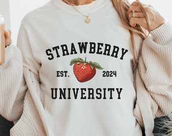 Strawberry University Shirt Strawberry TShirt Botanical Shirt Fruit Hoodie Strawberry Festival Shirt Fruit Lover Shirt Farm Fruits Shirt