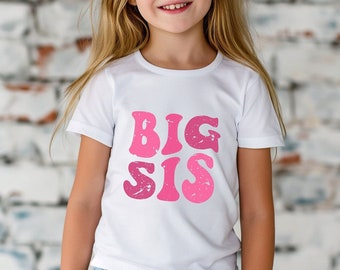 Big Sister Shirt Big Sister Shirts Announcement Shirt Retro Sister Tee For Toddler New Big Sis TShirt Sibling Tshirt Gift For Big Sister Era