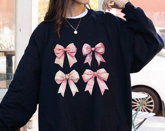 Coquette Sweatshirt Bow Sweatshirt Coquette Clothing Gift Top Coquette Clothes Coquette Aesthetic Bow Coquette Sweater Bow Shirt Ribbon