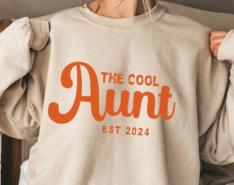 Auntie Sweatshirt Cool Pink Aunt Sweatshirt Aunt Pregnancy Announcement Gift For Aunt Sweater Cool Aunt And Uncle For Cool Aunt Club