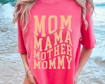 Pink Mama Shirt Retro Mama Shirt Gift For Mom Baby Gift Tshirt First Mothers Day Gift Mothers Day Presents Best Friend Female Oversized