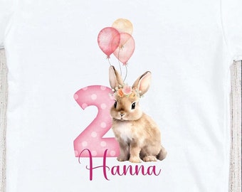 2nd Birthday Shirt Personalizable Shirt With Birthday Year And Name Cute Bunny Cute Birthday Shirt First Birthday Shirt Toddler Birthday