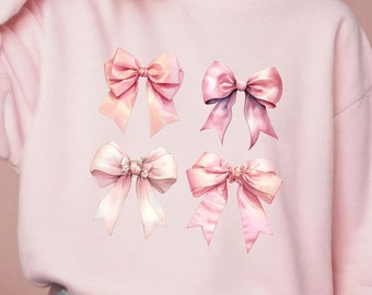 Coquette Sweatshirt Bow Sweatshirt Coquette Clothing Gift Top Coquette Clothes Coquette Aesthetic Bow Coquette Sweater Bow Shirt Ribbon