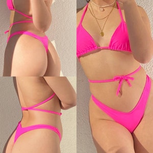 BIKINI ANITTA  - Classic Thong Bikini - Authentic Brazilian style, Brazilian bikini 90&#39;s high-waist bottoms, classic thong bikini set