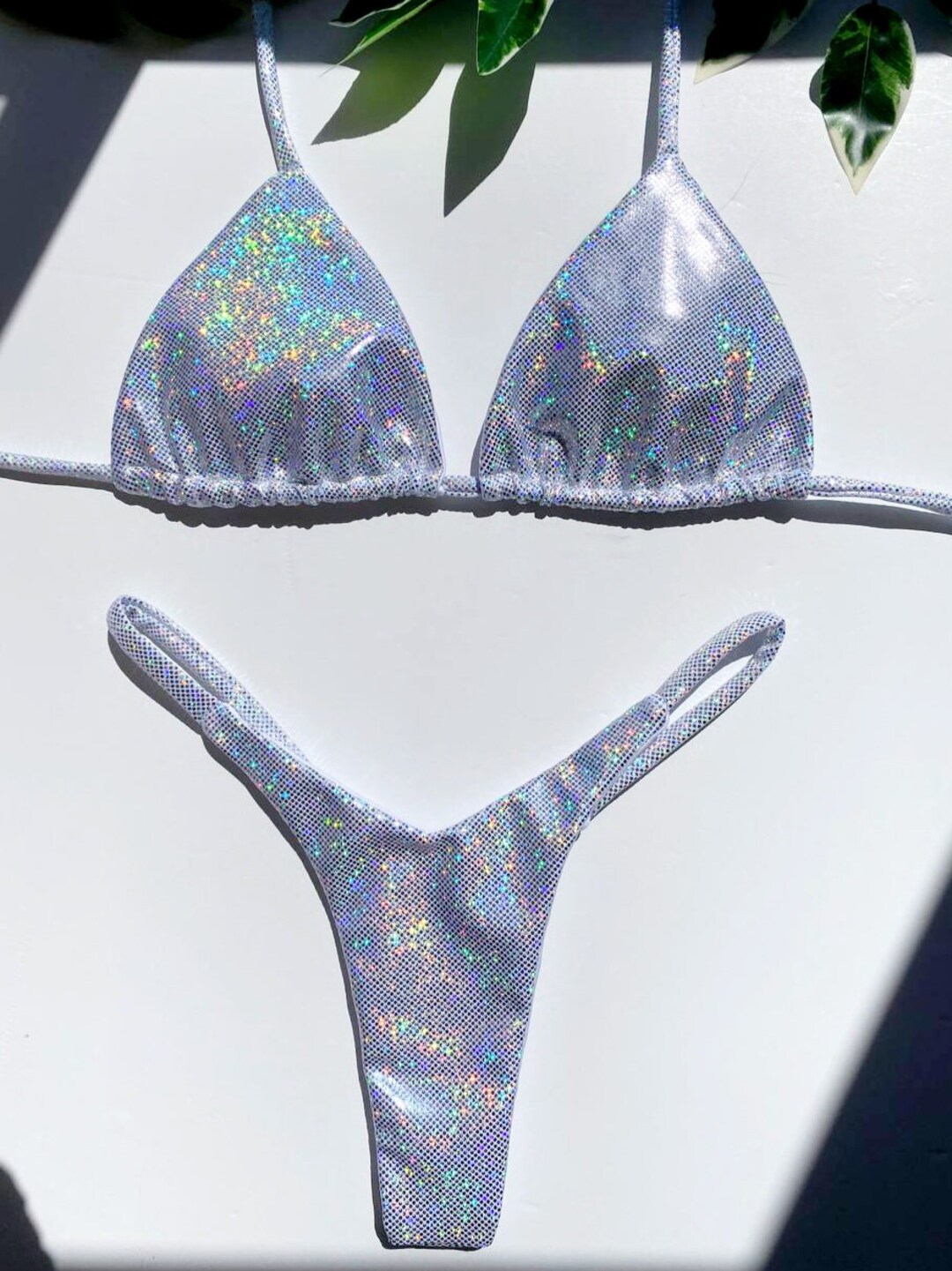 NEW BIKINI Afrodite White Metallic Version Authentic Brazilian Thong 