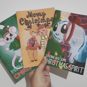 Cartes de Noël originales - Jeux de mots rigolos, rennes mignons, esprit de Noël, souris