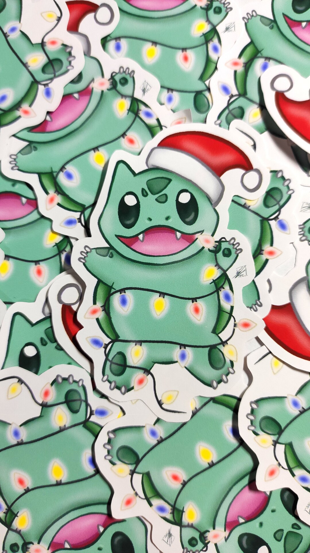 Pocket Monster - Christmas Bulbasaurus STICKERS - Etsy