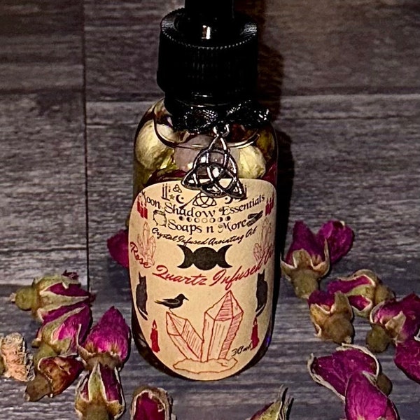 Rose Quartz Crystal Infused Oil- Made With High Quality Essential Oil’s