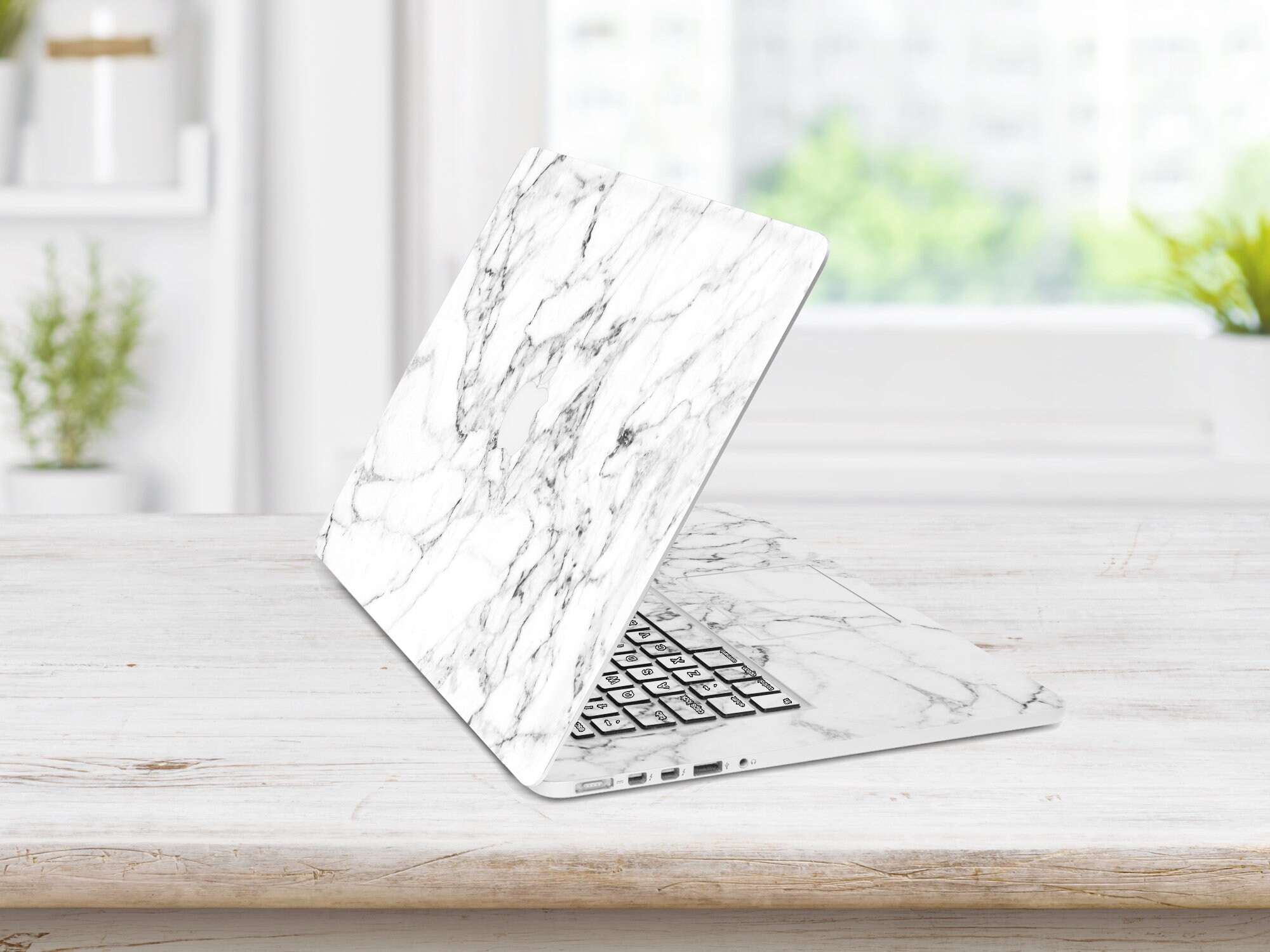 MacBook 16 Decal MacBook Skin 13 Marbled Black and White Etsy