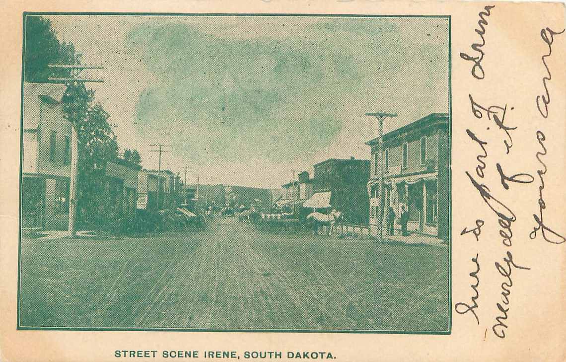 Street Scene Circa 1906 Irene South Dakota Postcard Etsy