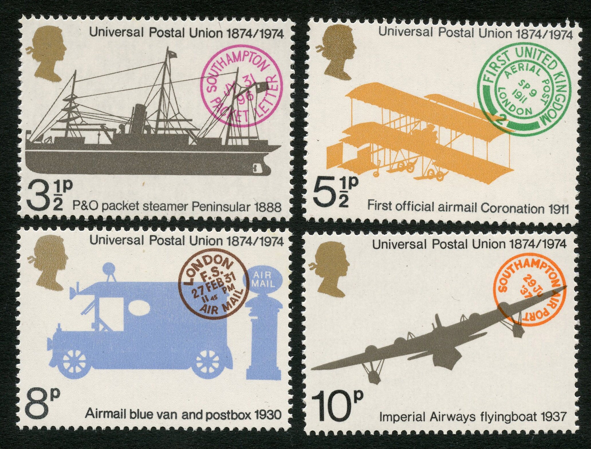 Overseas Mail Transport on Stamps from Great Britain 4 Vintage Etsy