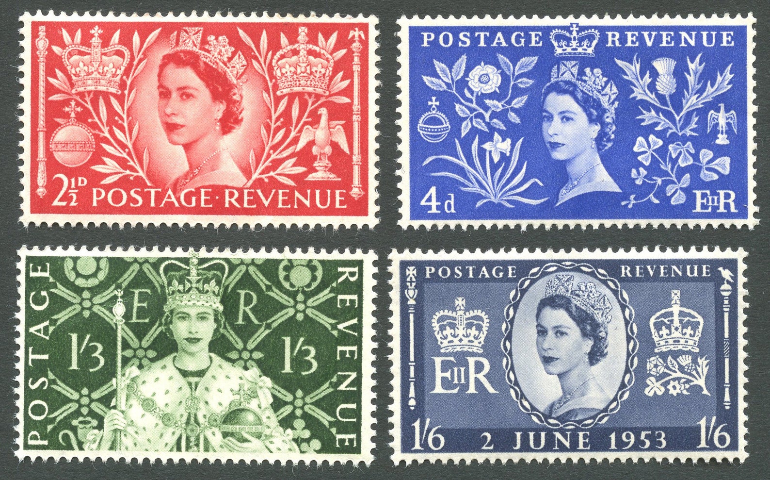 Great Britain 1953 Queen Elizabeth II Coronation Stamp Set of Etsy