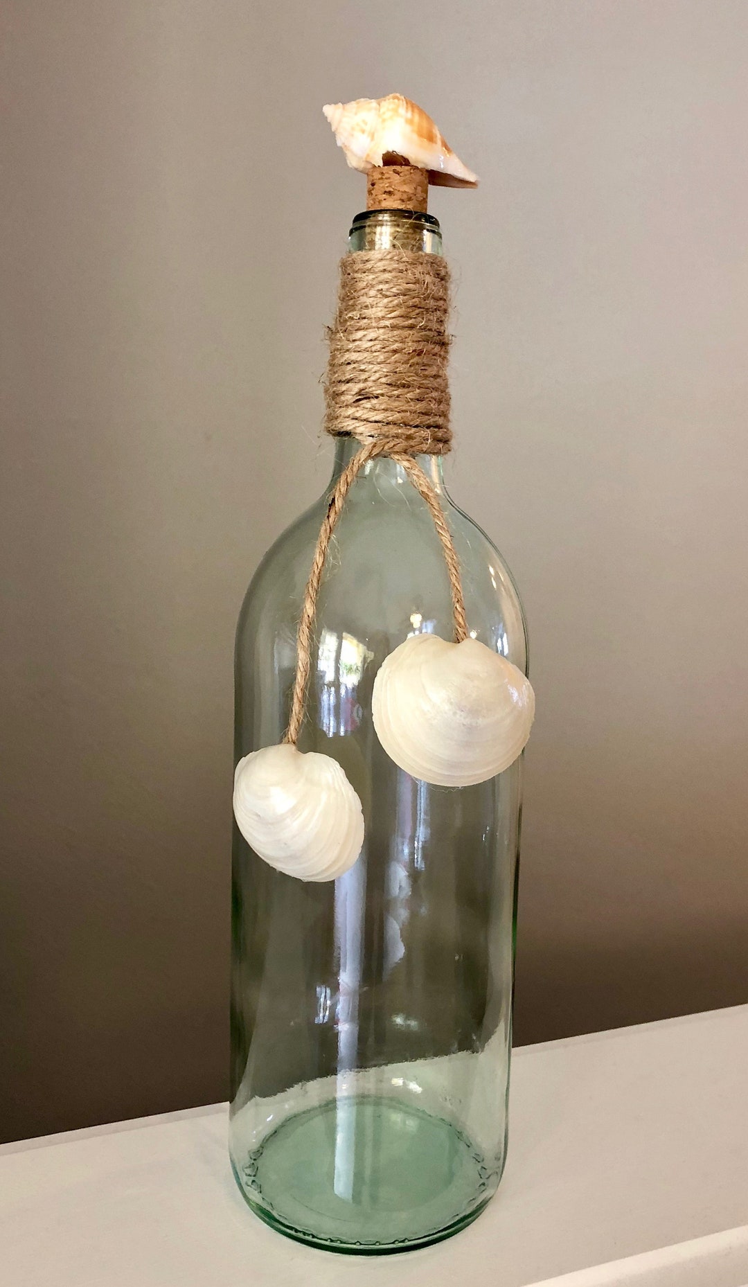 Tall Custom Seashell Bottle Etsy