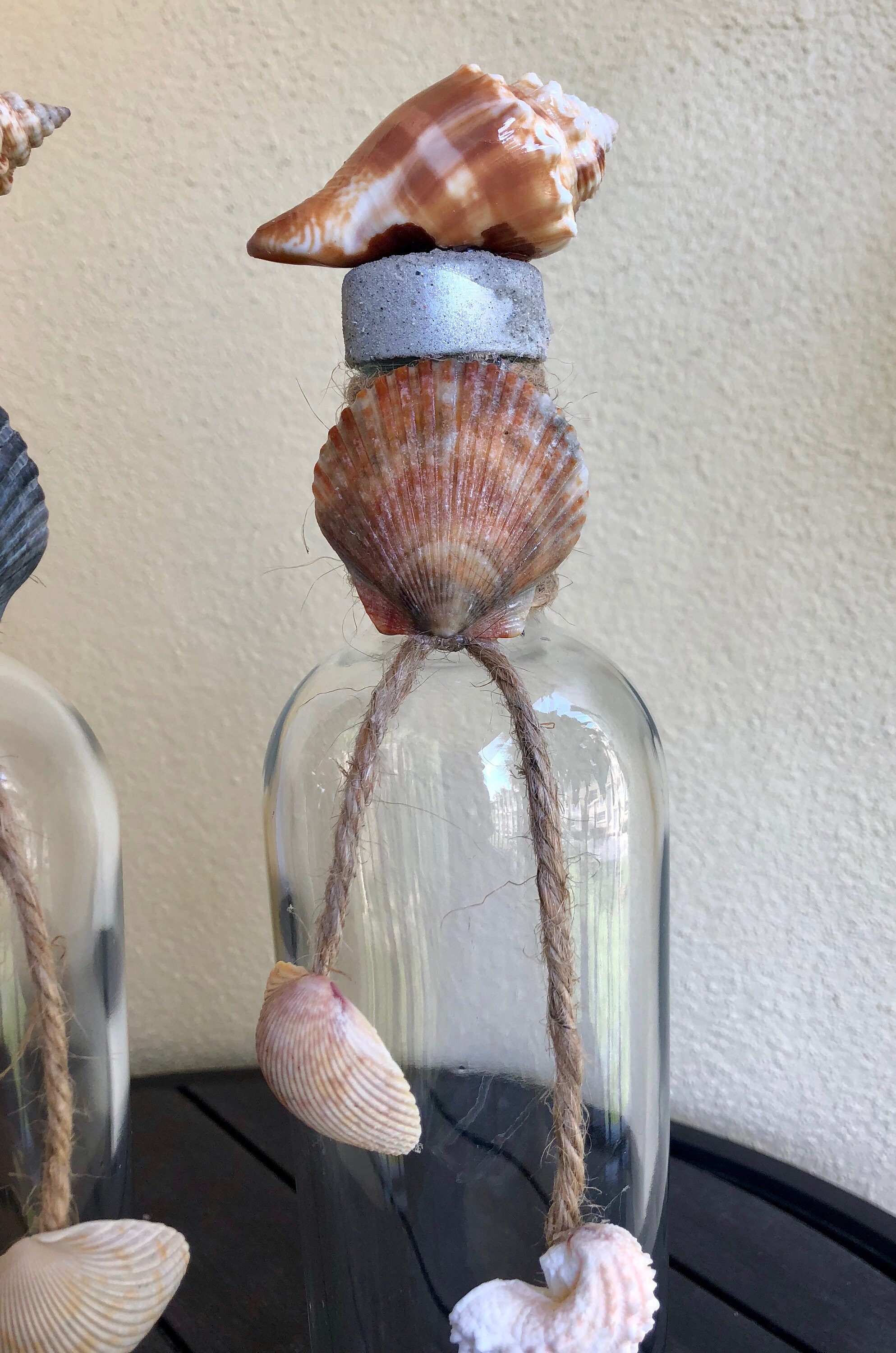 Tall Decorative Glass Seashell Bottles - Etsy